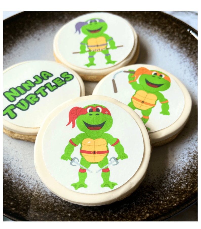 TMNT Edible Cupcake Topper 6cm Icing Sheets Birthday Cupcake Etsy