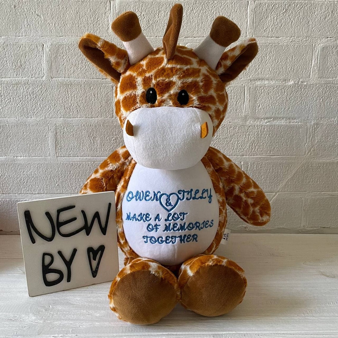 Personalised plush toy Giraffe Name newborn gift Baby birth Etsy