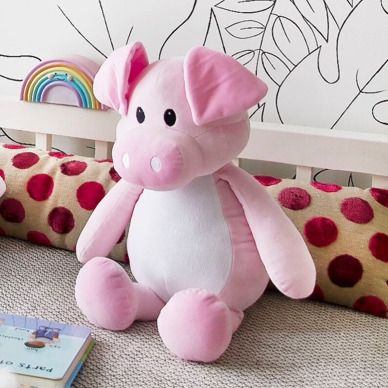 Personalised Plush Toy Pig Name Newborn Gift Baby Birth Date Etsy