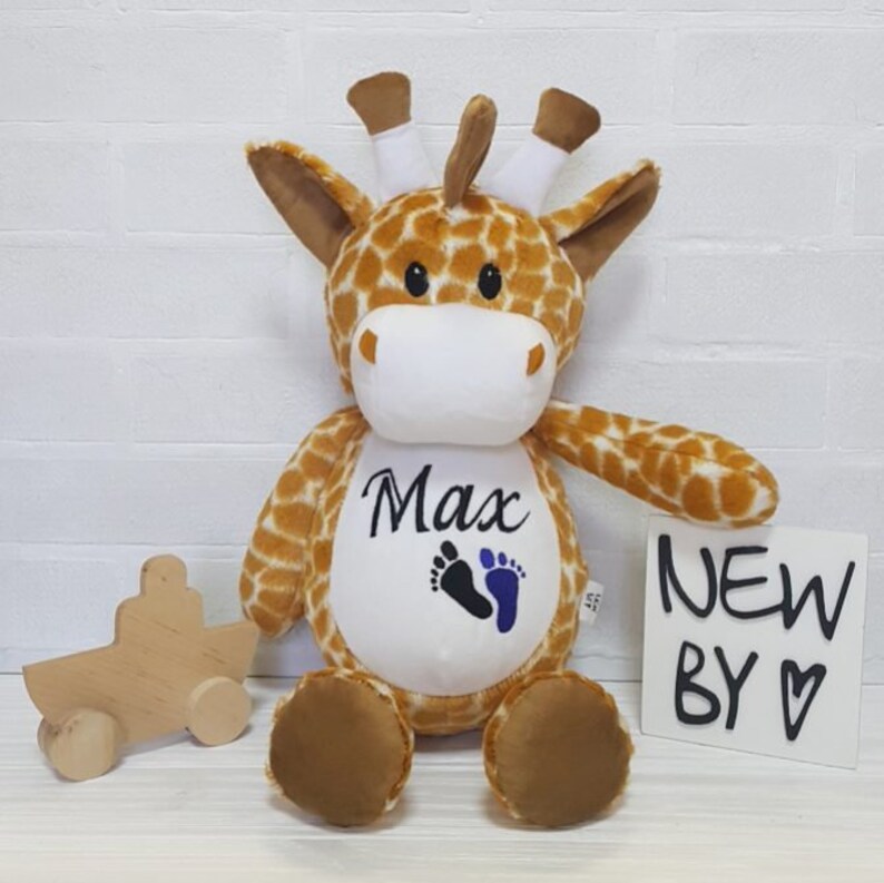 Personalised Plush Toy Giraffe Name Newborn Gift Baby Birth Etsy