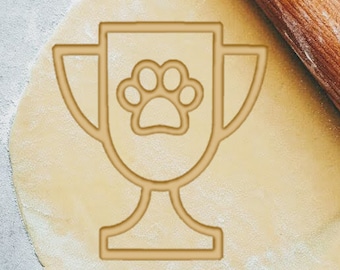 Dog Trophy Birthday Treat Cookie Cutter Mould  - Inner stamp / Outer cutter