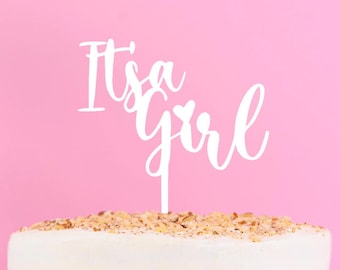 It's a Girl Cake Topper – Baby Shower Decorations