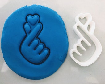 Korean Finger Heart Cookie Cutter: Thank You Message Bundle