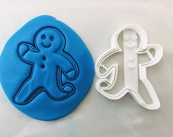 Christmas Gingerbread Man Cookie Cutter/Icing/Fondant/Baking Custom Shape Print