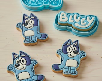 Bluey Cookie Cutter Set, Bingo Cookie Cutter, Bluey Birthday Party Supplies, Fondant Stamp, Play Doh Cutters, Kids Baking Gift