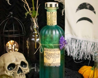 Poción de belleza / Potion botella decoración / Halloween / Renacimiento / Medieval / Bruja / Gótico / Vintage / Arte