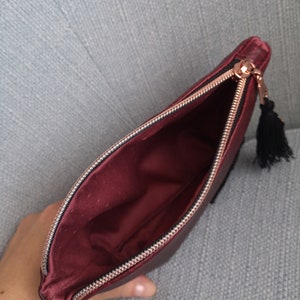 Red Clutch, Makeup Bag, Faux Leather image 3