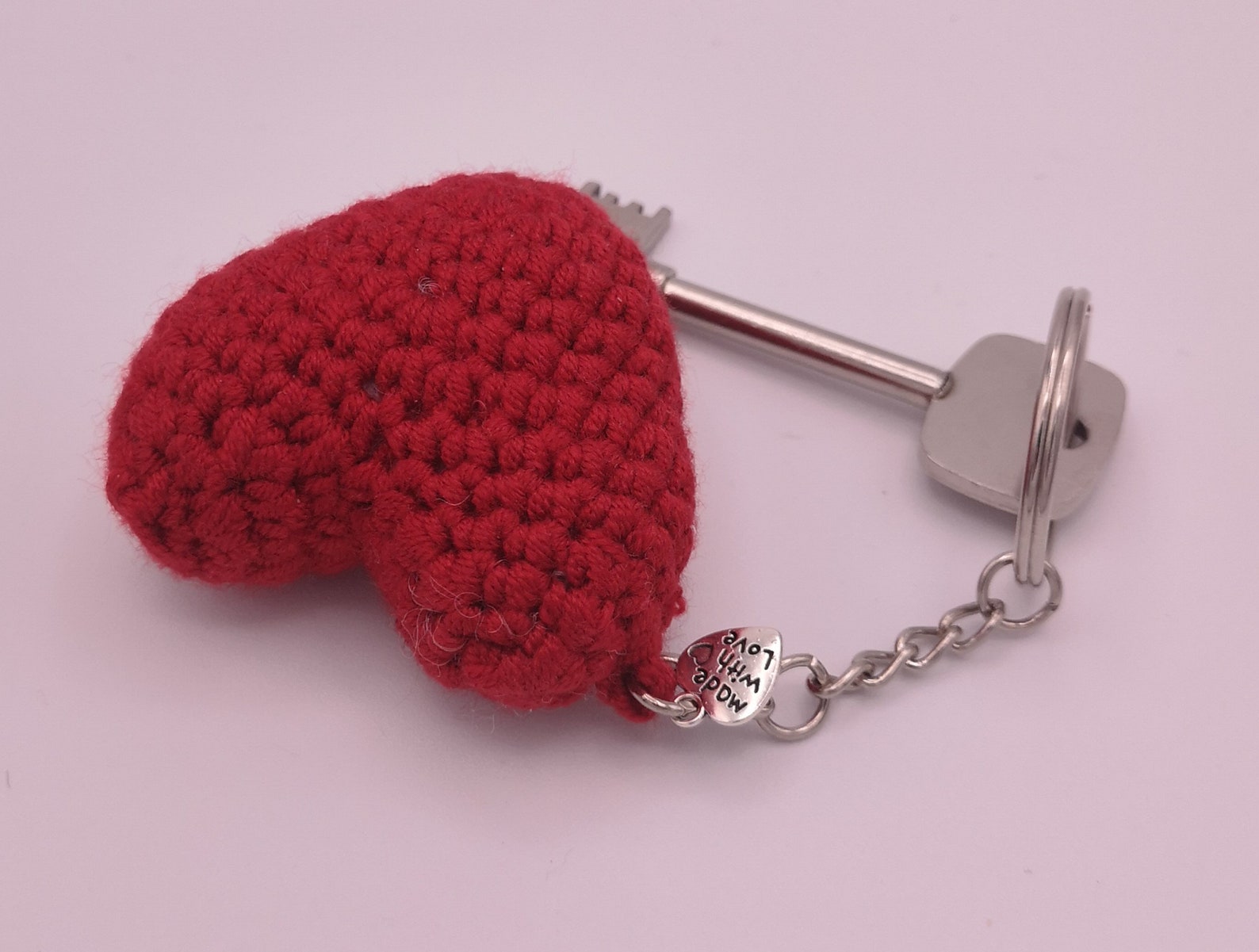 Pocket Hug Red Heart Keychain Crochet Etsy