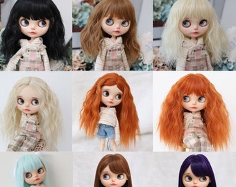 Blythe Doll wig, Custom doll BJD hair, handmade art doll, doll wigs, ooak doll, RBL NBL doll, bangs