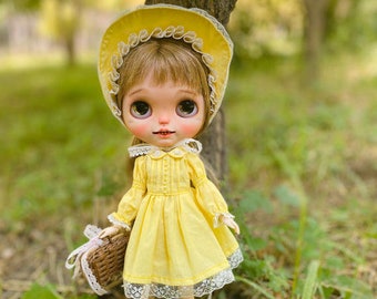 Best affordable Christmas gift, country style, classic vintage Blythe cloth, Outfit custom dress, Azone, OB22, OB24,silk, cotton floral