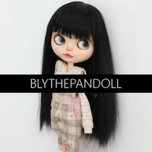Blythe Doll long hair wig, Custom doll BJD straight hair, handmade art doll, doll wigs, ooak doll, RBL NBL doll, bangs