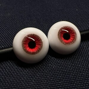 Delicate red BJD doll eyes, custom resin  for boll joint doll realistic handmade 3D pupils iris eyes, 6 8 10 12 14 16 18 20 22mm
