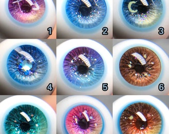 Color gradient, BJD doll eyes for ball jointed doll, realistic handmade 3D eyes, pupils 6 8 10 12 14 16 18 20 22mm