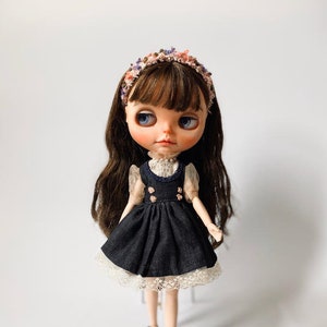 Best affordable Christmas gift, country style, classic vintage Blythe cloth, Outfit custom dress, Azone, OB22, OB24,silk, embroidery