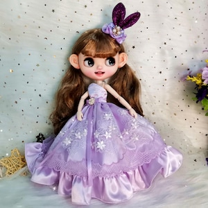 Handmade Blythe Doll Dress Set: Outfit, Petticoat & Headwear