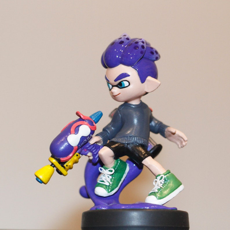 Custom Splatoon Amiibo | Purple Inkling Boy Amiibo - Etsy