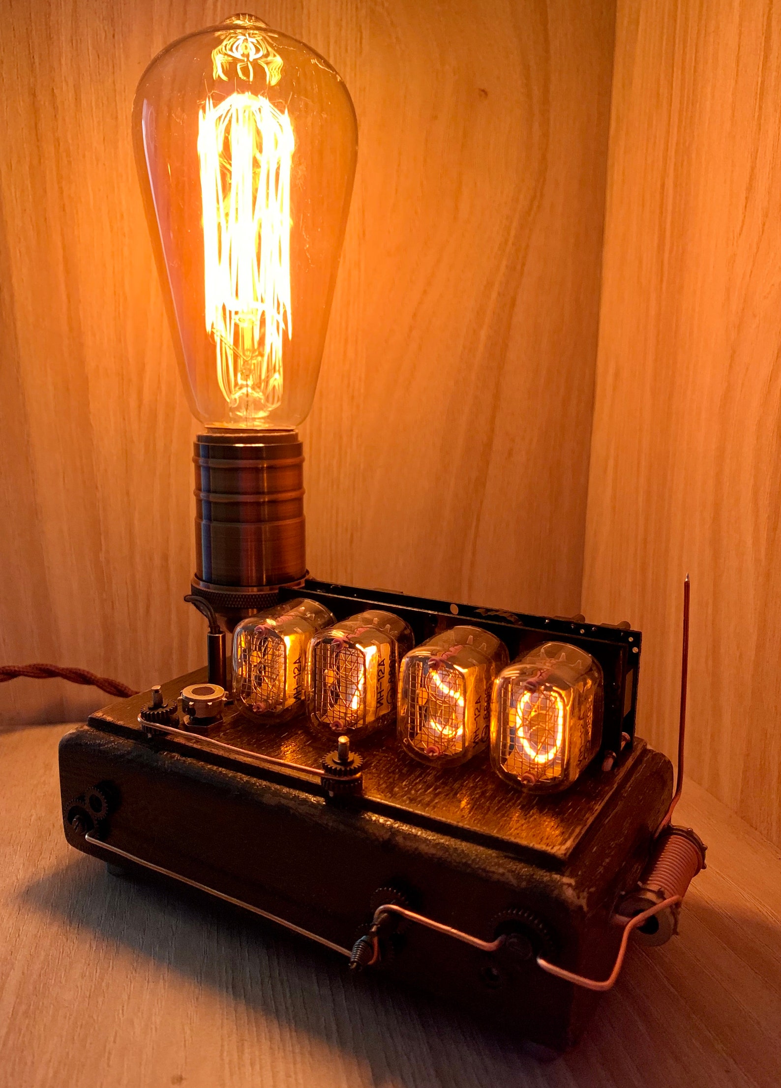 Table Clock Lamp Office Desk Light Table Lamp Desk Clocks Loft Etsy