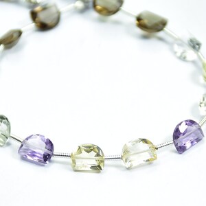 Top Quality Natural D Shape Faceted Gemstone Beads Strand Length - 7 inch 6 × 8 mm 6 Stone Names is In Description