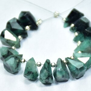 AAA Emerald Gemstone Beads: 3-inch Faceted Fancy Strand