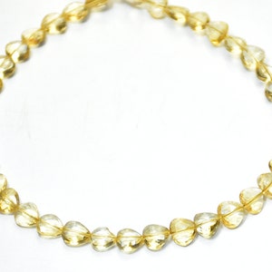 Top Quality Natural Citrine Heart Faceted Gemstone Beads Length -  8 Inch Strand Size -  5.50  mm To 6 mm