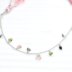 Top Quality Natural Pink Tourmaline Heart shape Faceted Gemstone Beads Size - 7 mm To 4.50 mm Peices - 10