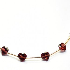 Natural Top Quality Mozambique Garnet Heart Faceted Gemstone Beads 7 Inch Strand 7 mm Peice - 10