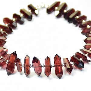 AAA Quality Natural Mozambique Garnet Fancy Shape Faceted Gemstone Beads Length - 7.50 Inch Strand  Size -  4 × 10 mm To 4.50 × 12.50 mm