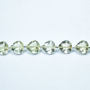 Top Quality Natural Lemon Heart Shape Faceted Gemstone Beads  Length - 7 Inch Size - 7 mm  Peices - 15