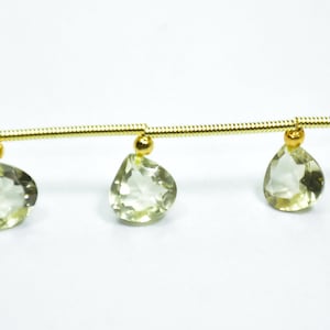Top Quality Natural Lemon Heart Shape Faceted Gemstone Beads Length - 7 Inch Size - 7 mm Peices - 10