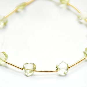 Top Quality Natural Lemon Heart Shape Faceted Gemstone Beads Length - 7 Inch Size - 7 mm Peices - 10