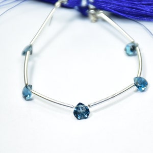 Top-Qualität Natürliche London Blue Topaz Herzform Facettierte Edelstein Perlen Peices - 5 Größe - 5 mm