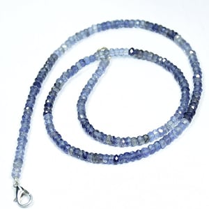 AAA Quality Necklace Natural Iolite Shaded Rondelle Faceted Gemstone Beads  Strand 4 mm