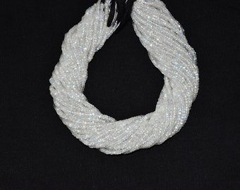 Rainbow Moonstone Rondelle Beads: Faceted Gemstone Strand (3.50-4mm)