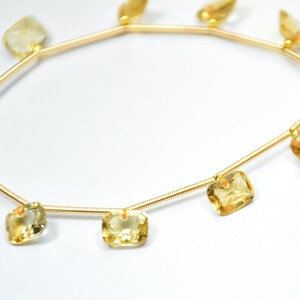 Citrine Faceted Cushion Beads, Top Quality Citrine  Faceted Beads,Natural Citrine Gemstone Beads, Citrine Cushion Shape Beads, 6×8mm, 7inch