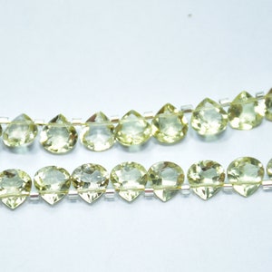 Top Quality Natural Lemon Heart Shape Faceted Gemstone Beads Length - 7 Inch Size - 7 mm  Peices - 15
