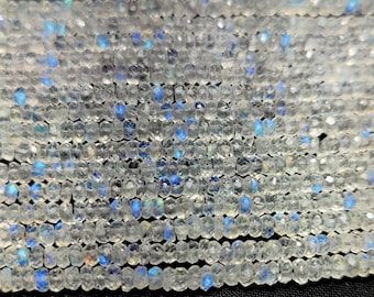 Rainbow Moonstone Rondelle Beads: Faceted Gemstone Strand (3.20-4mm)