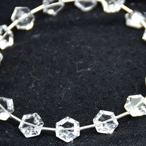 Top Quality Natural Crystal Quartz Hexagon Shape Faceted Gemstone Beads 7 Inch Strand 7 mm