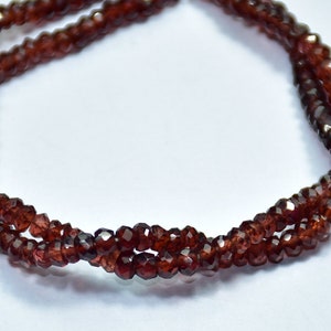 Natural Mozambique Garnet Beads: Shaded Rondelle Faceted Gemstone Strand (4mm, 13 Inch)