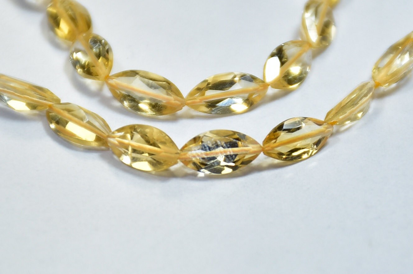 天然シトリンマーキス宝石ビーズ：ファセットカット5 x 10 mm、13