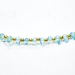 Natural AAA Quality Apatite Pear Plain Gemstone Beads Length - 7 Inch Strand Size - 3 × 5 mm to 2.50 × 4 mm