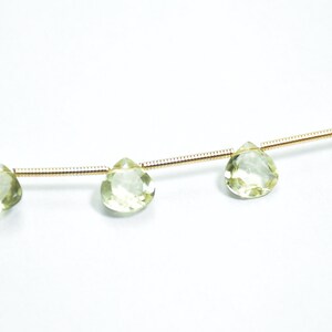 Top Quality Natural Lemon Heart Shape Faceted Gemstone Beads Length - 7 Inch Size - 7 mm Peices - 10