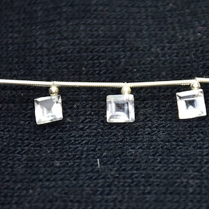 Top-Qualität natürliche Kristall Quarz Quadrat Form facettierte Edelstein Perlen 7-Zoll-Strang 6 mm Peices - 10