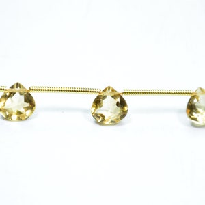 Top Quality Natural Citrine Heart Faceted Gemstone Beads 7 Inch Strand 7 mm Peices 10