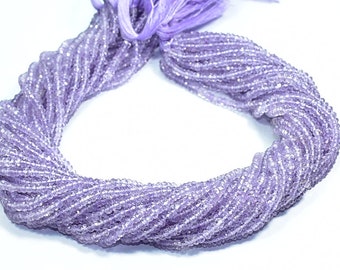 AAA Pink Amethyst Rondelle Gemstone Beads: Faceted 13-Inch Strand