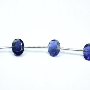 Top Quality Natural Iolite Oval Faceted Gemstone Beads 7 Inch Strand 6 × 8 mm Peice - 10