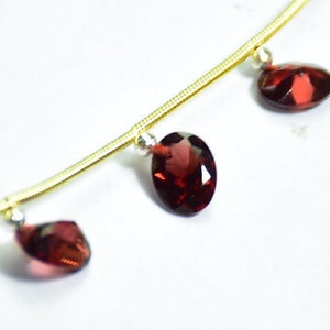 Natural Top Quality Mozambique Garnet Oval Faceted Gemstone Beads Strand 6 × 8 mm Peice - 10