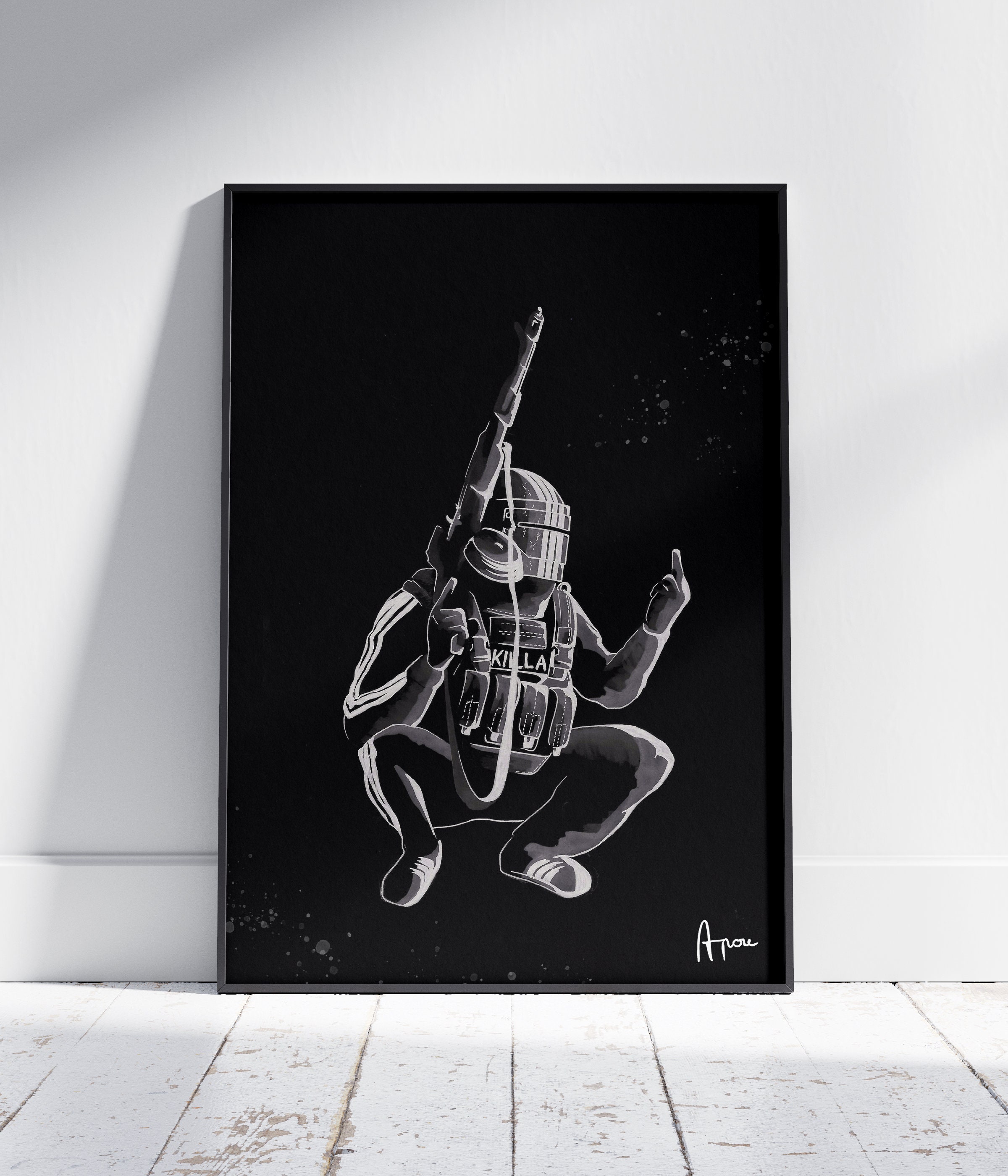 Killa - Poster Hd A1/A2 Dessin à L'encre Escape From Tarkov Scav Boss