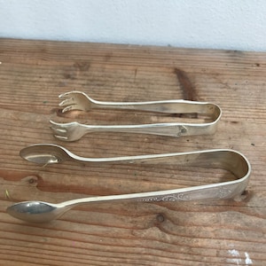 Silver plate sugar cube tongs, vintage, pre loved, tea party, olives, table decoration, entertaining, scones, cake, pastries , cocktails,