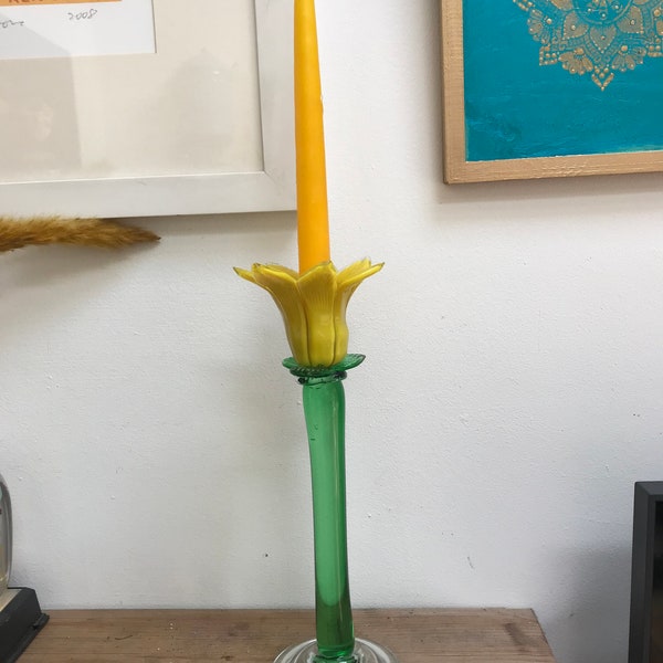 Murano Glass Flower Candle Holder - Etsy