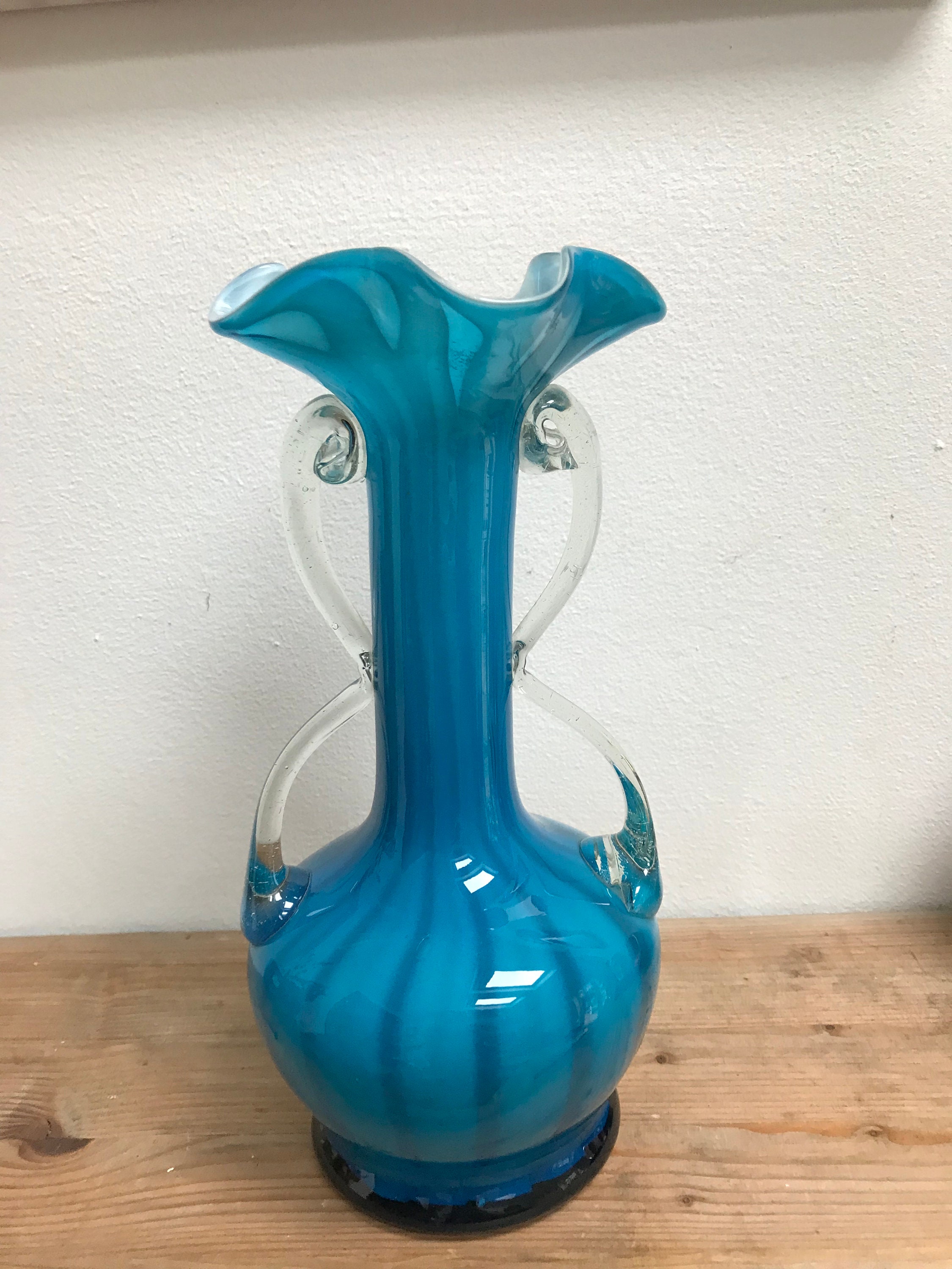 Fionaforthartisan Murano Glass Vase Turquoise Etsy